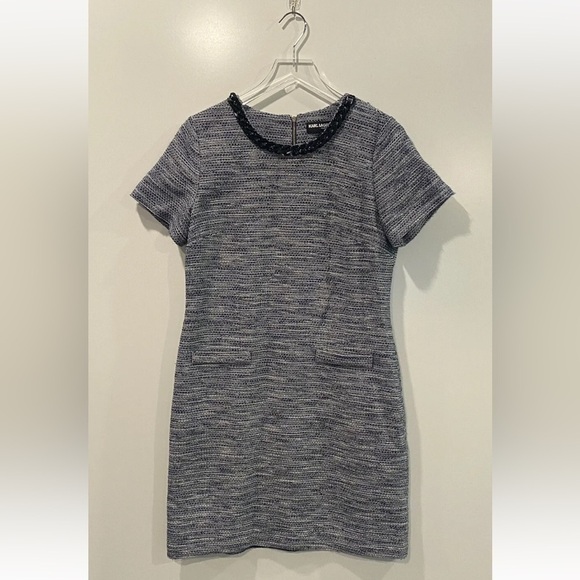 Karl Lagerfeld Dresses & Skirts - Karl Lagerfeld Knit Short-Sleeve Shift Dress in Navy Heather EUC